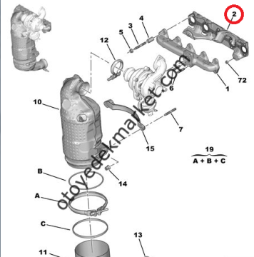 Peugeot Partner Tepee (2011-2015) 1.6 HDI 93 HP Egzos Manifold Contası (ORJİNAL)