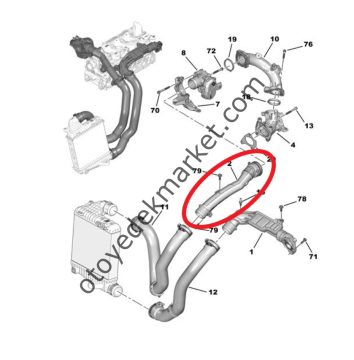 Opel Combo (2020-2024) 1.5 Dizel Turbo Hava Hortumu (Orijinal)