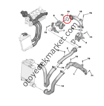 Opel Combo (2020-2024) 1.5 Dizel Hava Dozlayıcı Boru Turuncu Contası (Orijinal)