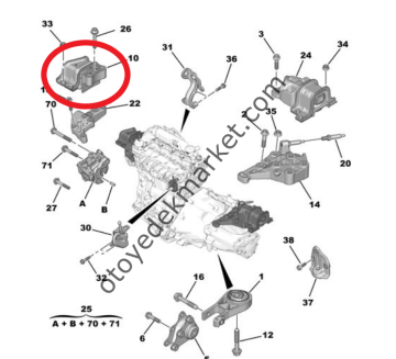 Citroen Jumper (2020-2023) 2.2 Hdi Sağ Motor Kulağı (Meha)