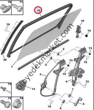 PEUGEOT 307 SOL ARKA CAM FİTİLİ (ORJINAL)