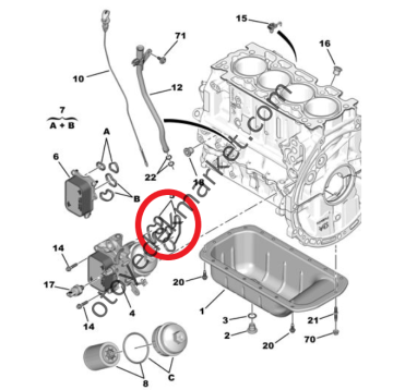 Citroen Jumpy (2020-2022) 1.5 BlueHdi Motor Yağ Soğutucu Contası (Orijinal)