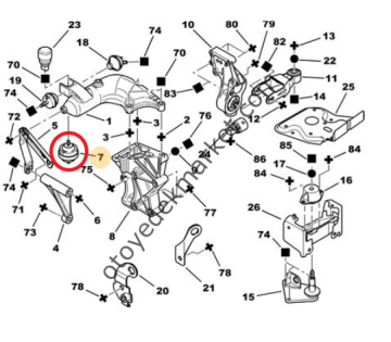 Citroen Xsara (1997-2005) 1.6 16V Benzinli Sağ Motor Takozu / Yağlı Armut Kulak (Orijinal)