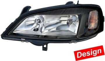 OPEL ASTRA G (99-07) SİYAH SOL FAR (HELLA)