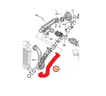 Opel Grandland (2018-2024) 1.2 Benzinli ve 1.5 Hdi Turbo İntercooler Alt Hortumu (Ytt)