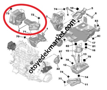 Peugeot 308 (2008-2013) 1.6 Hdi Sağ Üst Motor Takozu / Kulağı (Rapro)