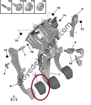 ﻿ Peugeot 407 Fren Pedal Lastiği (Orijinal)