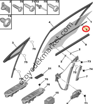 PEUGEOT 407 SOL ÖN CAM DIŞ FİTİLİ