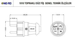 Ne-Ad Topraklı Erkek Fiş Düz Tip 1010