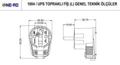 Ne-Ad Topraklı Erkek Fiş L Tipi UPS 1004