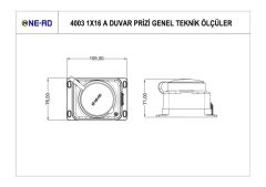 Ne-Ad 1x16A Kauçuk Duvar Prizi Tekli 4003