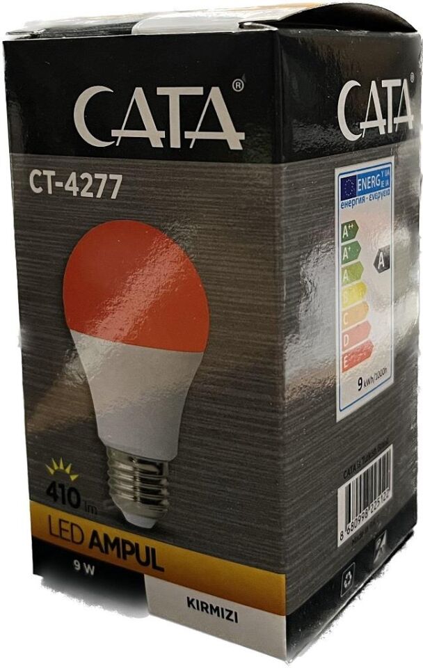 CATA 9 Watt Kırmızı Renk Led Ampul E27 Duylu CT-4277