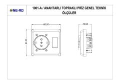 Ne-Ad Duvar Tipi Anahtarlı Topraklı Priz Sıvaaltı 1001-A