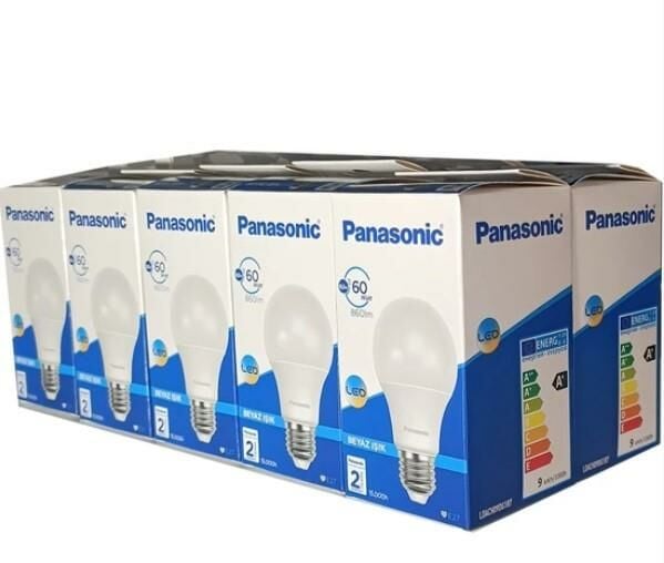 Panasonic 8,5w (60watt) 10 Adet Led Ampul Lamba E-27 Duy Beyaz Işık 6500k Led Aydınlatma