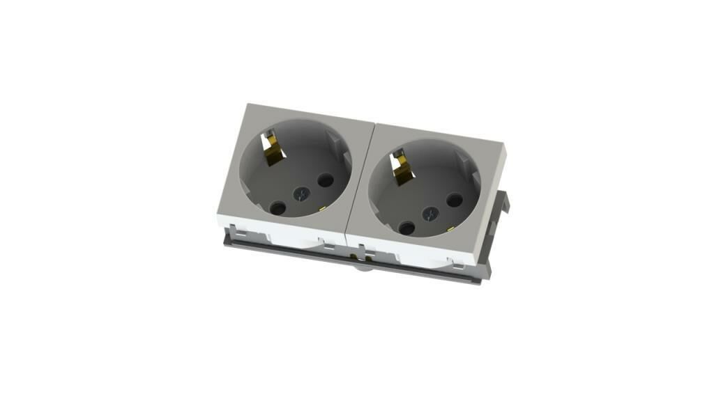 Ne-Ad 45x45 mm 2'li Kanal Şebeke Prizi 2006-2