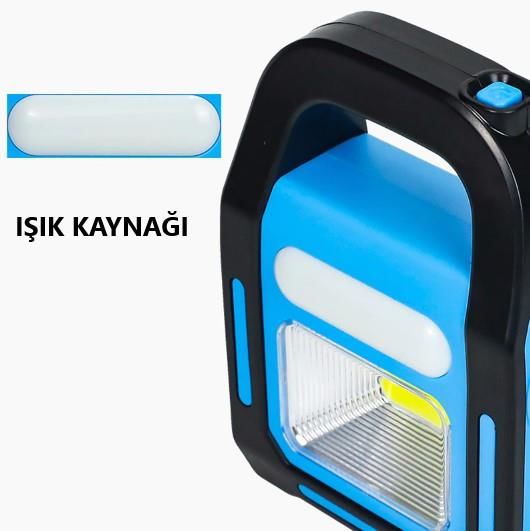 HAZAR SOLAR CATA TAŞINABİLİR GÜNEŞ ENERJİLİ LED ÇALIŞMA USB ŞARJ KAMP LED EL FENERİ IŞILDAK