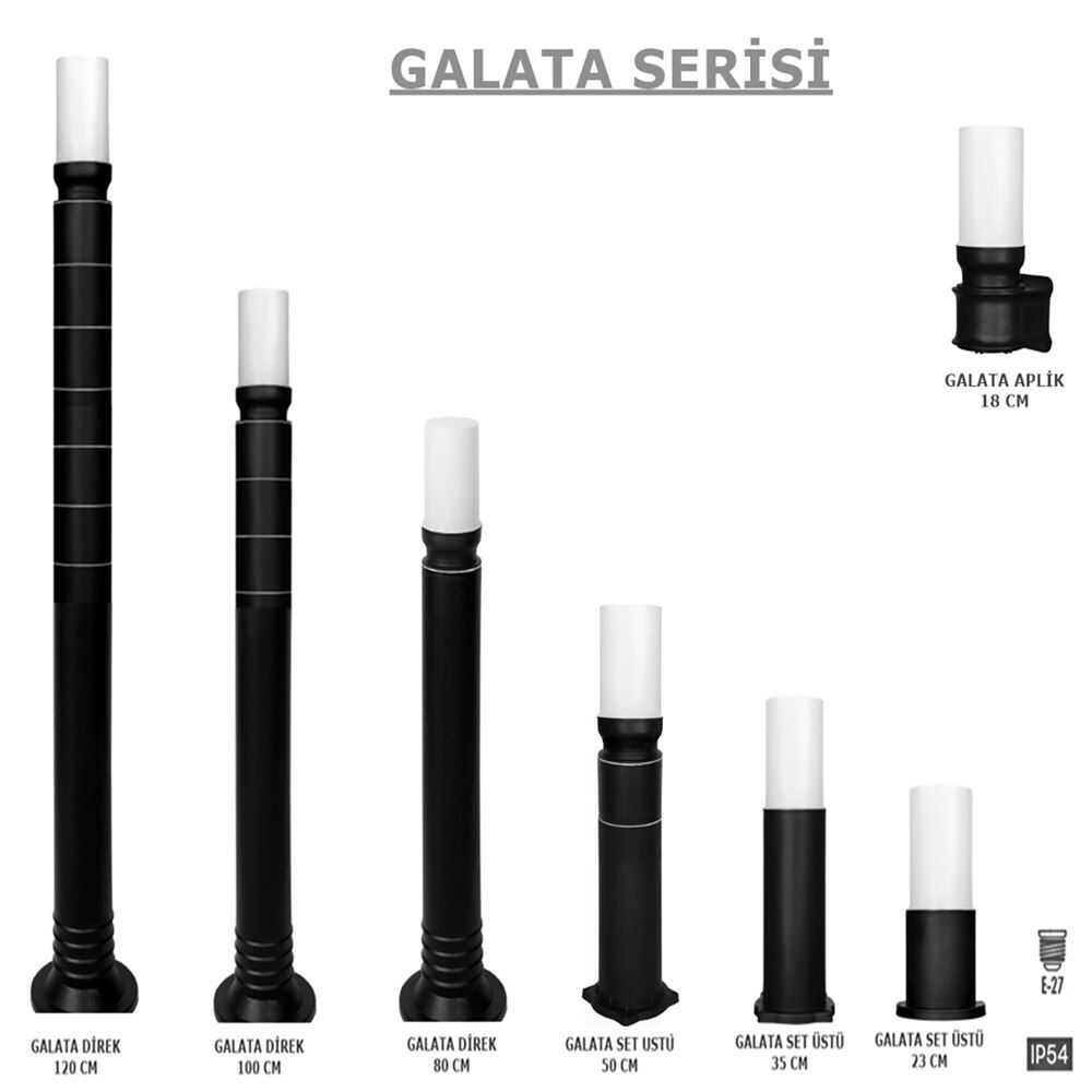 Galata Direk Uzun 80cm Set Üstü Bahçe Yol Garaj Aydınlatma Lambası Zita