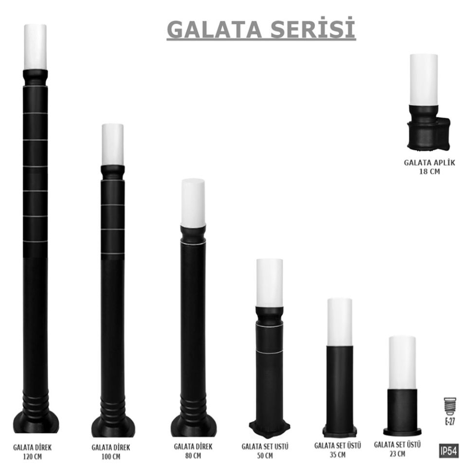 Galata Direk Uzun 80cm Set Üstü Bahçe Yol Garaj Aydınlatma Lambası Zita