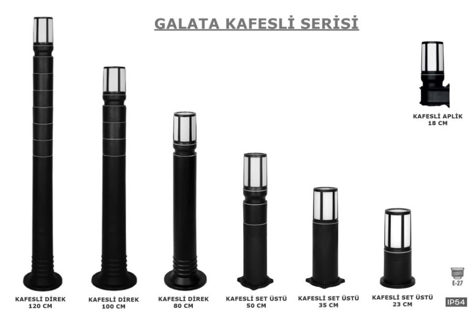 Galata Aplik Kafesli Bahçe Yol Duvar Aydınlatma Lambaları Zita