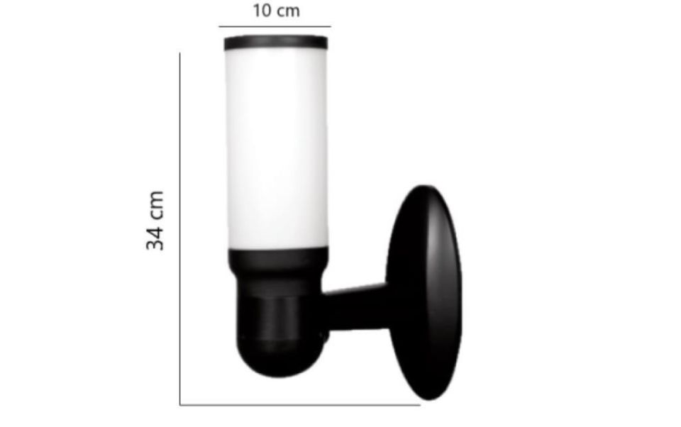 Zita Bahçe Aydınlatma Kule Duvar Aplik  Siyah 29cm