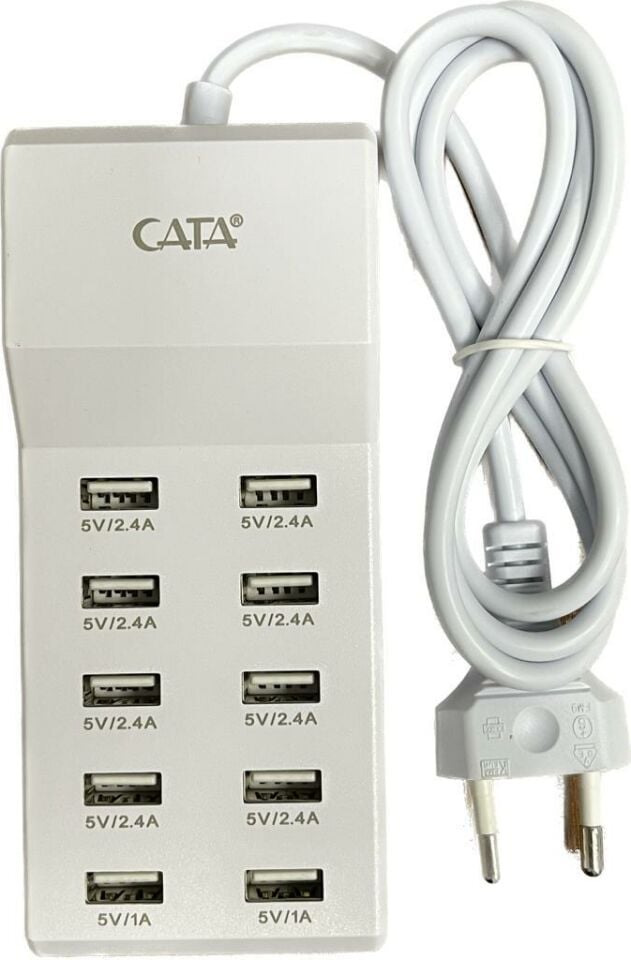Cata CT-2554 USB Şarj Cihazı 10'lu 10xUSB Çoklu Şarj Aleti 5 Watt DC 5 V