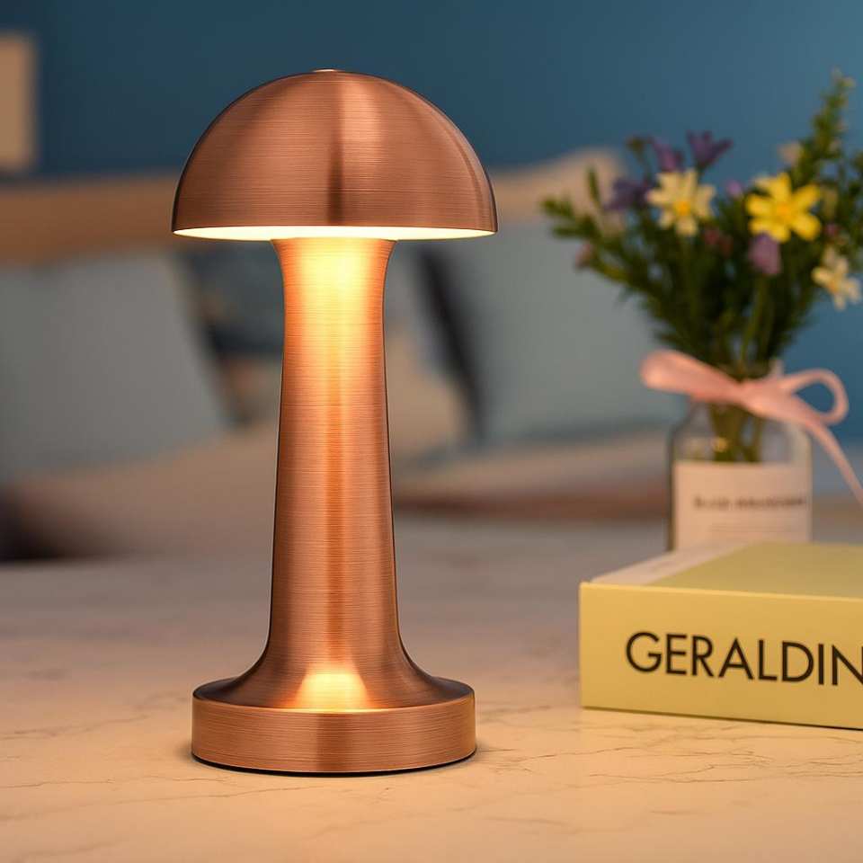 CATA CT-8430 Lizbon Bronz Masa Lambası – Şarjlı, Dokunmatik, 3 Renk Modlu, 1500 mAh Pil – Cafe, Otel ve Ev İçin Dekoratif Aydınlatma