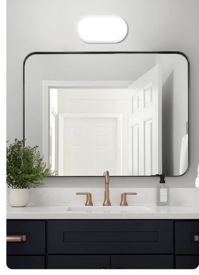 Horoz Aydos 15W Oval Beyaz  Led Nem Su Geçirmez Banyo Bahçe Modern Tavan Lambası Beyaz Işık