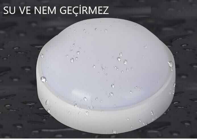 Horoz Artos 15W Yuvarlak Beyaz Led Nem Su Geçirmez Banyo Bahçe Modern Tavan Lambası Beyaz Işık 6500K