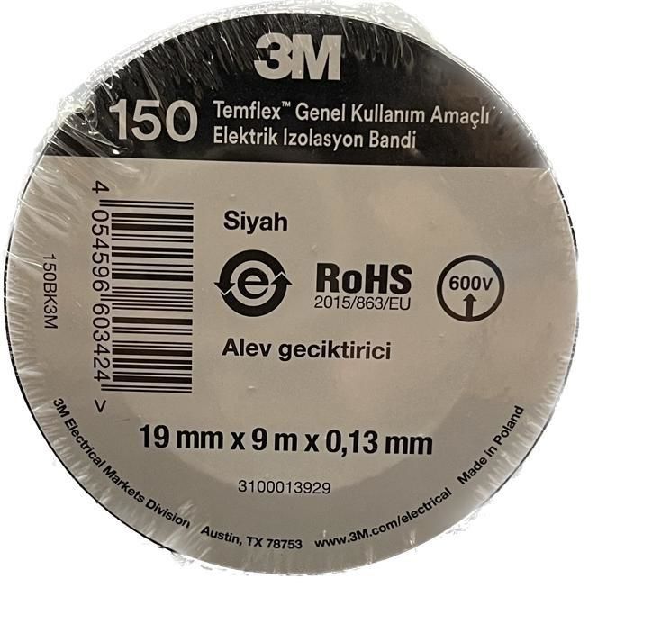 3M Temflex İzole Elektrik Bantı İzole Bant (10 lu Paket)