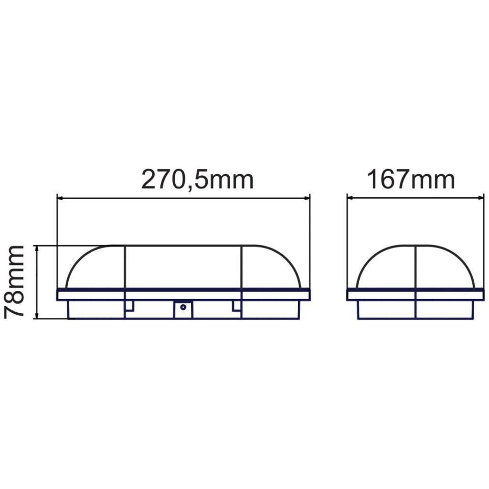 Horoz Aydos 20W Oval Siyah Led Nem Su Geçirmez Banyo Bahçe Modern Tavan Lambası Beyaz Işık