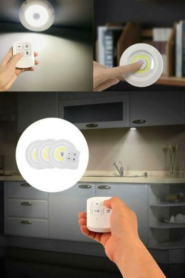 Uzaktan Kumandalı 3’lü Set Hero Led Kabin Led Mutfak Tezgah Banyo Dolap Aydınlatma Gece Lambası