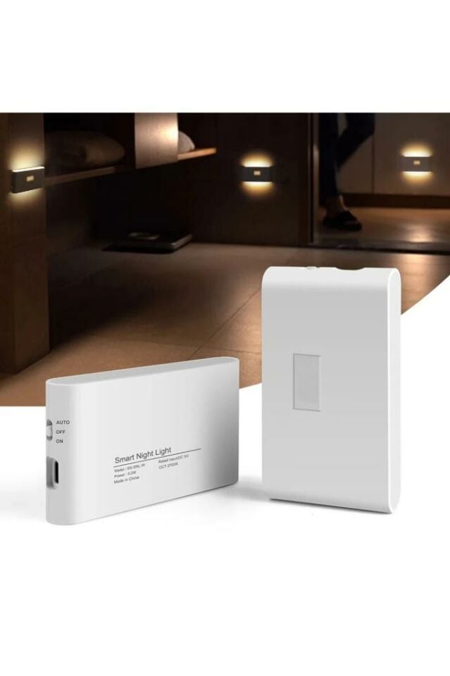 2 Adet Sensörlü Led Aplik Mıknatıslı Şarjlı İki Yönlü Hero Led Beril Koridor Merdiven Aydınlatma