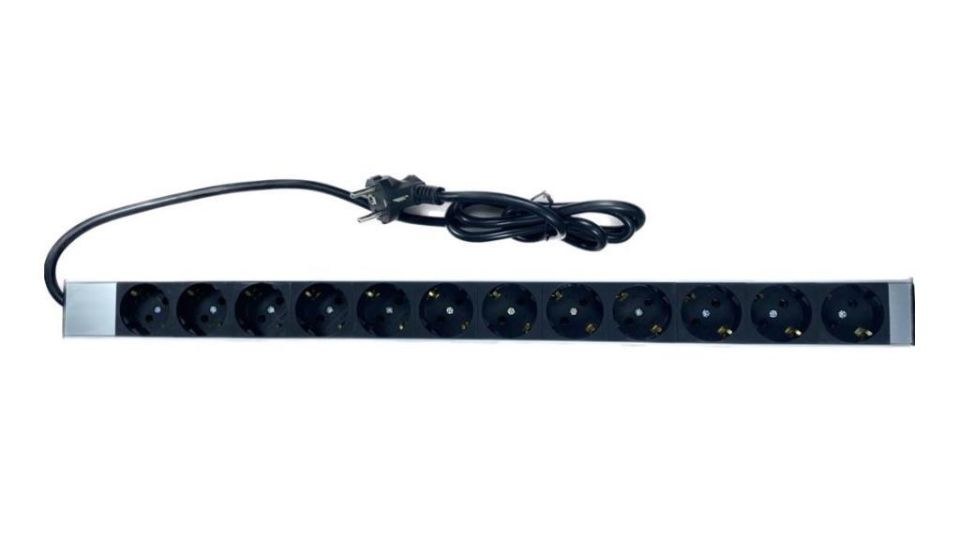 NE-AD 7040 12’li Alüminyum Gövdeli Grup Priz – 1,5 Metre Kablo, 16A 250V 4000W, Gümüş/Siyah, Dayanıklı ve Şık Tasarım