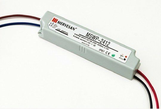 Mervesan-24 Watt 12V 2 Amper Led Adaptör IP67 Mtwp-24-12