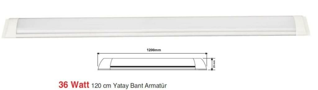 Ledli Yatay Bant Armatür 36 Watt Beyaz Işık (2 Lİ Paket)