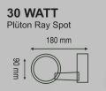 Ledli Ray Spot Beyaz Kasa 30 Watt Günışığı (3000K)