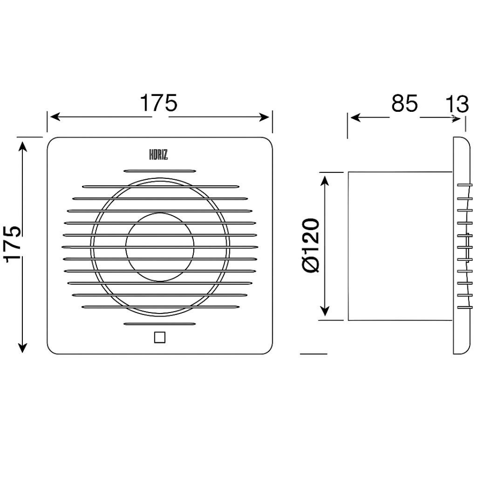 Horoz 12 cm (120’lik) Aspiratör | Banyo, Mutfak, WC Fanı | Sessiz ve Etkili Hava Tahliye Cihazı | Duvar Tipi Havalandırma Fanı