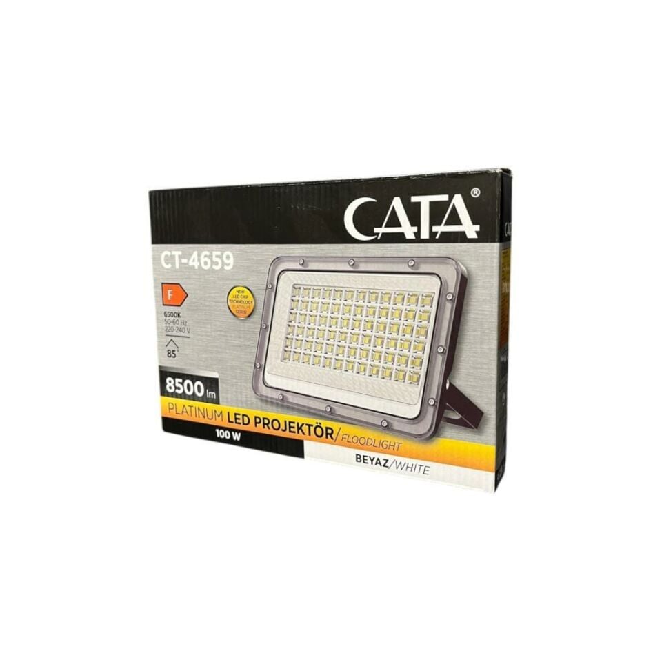 CATA CT-4659 Platinium 100W LED Projektör 6500K Beyaz Işık IP65 Dış Mekan Aydınlatma