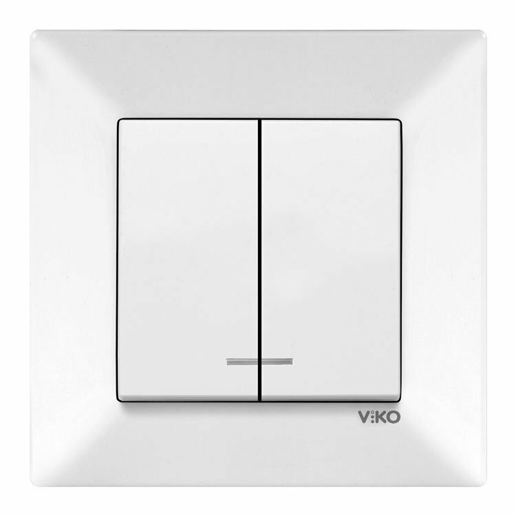 Viko Meridian Beyaz Işıklı Komitatör Çerçeve Dahil