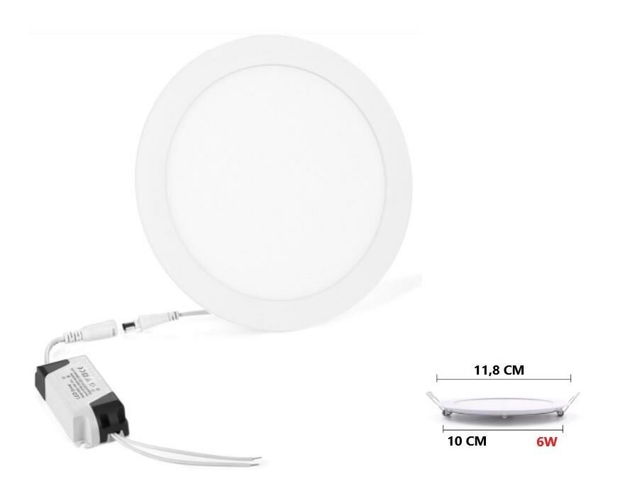 6 Watt Slim Yuvarlak Led Panel Sıvaaltı Driver Dahil