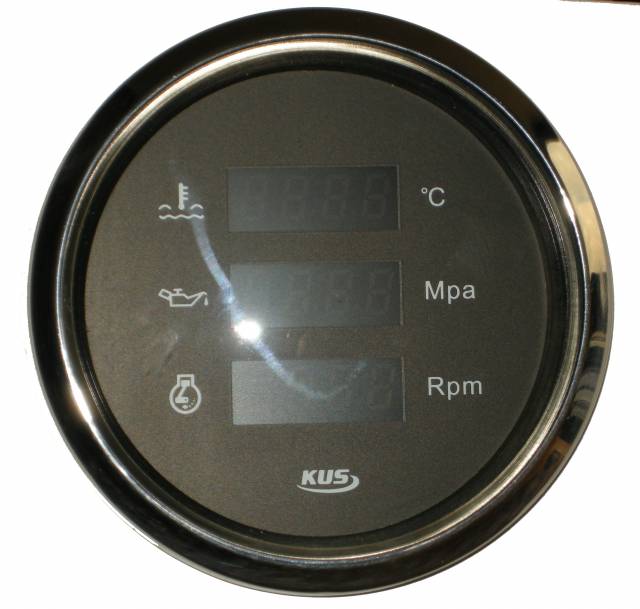 Dijital Takometre+Yağ Basınç+Su Sıcaklığı  12/24V Krom Çerçeve