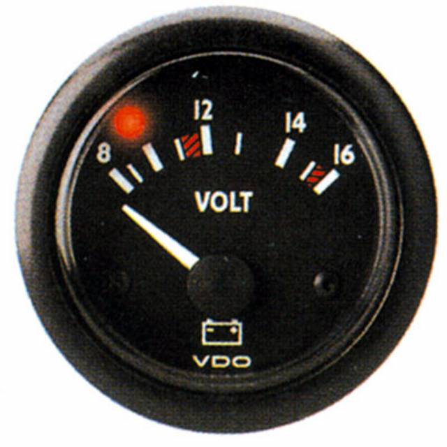 Voltmetre 52mm 8-16V Siyah