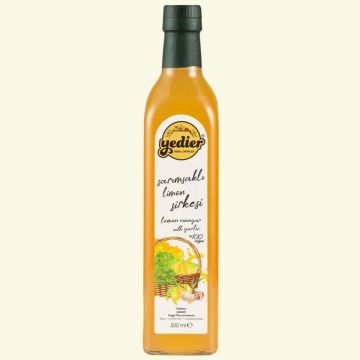 Doğal Fermantasyon İçilebilir Katkısız Sarımsaklı Maydanozlu Limon Sirkesi (500 ML)