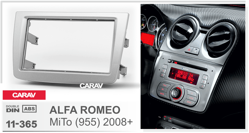 Alfa Romeo Mito Uyumlu Double Teyp Çerçevesi 11-365