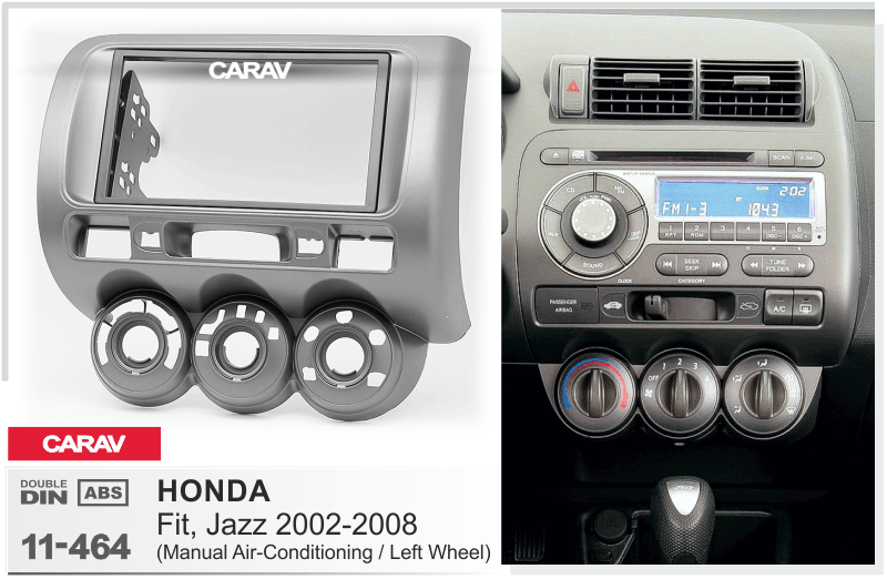 Honda Jazz 2002-2008 Uyumlu Teyp Çerçevesi