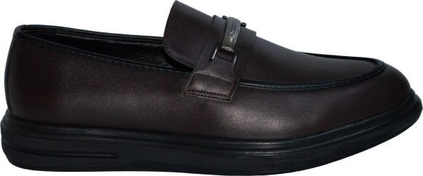 Merdane Bağıcıksız Klasik Ayakkabı - Koyu Kahverengi