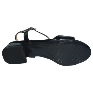 kadın alçak topuklu sandalet - siyah