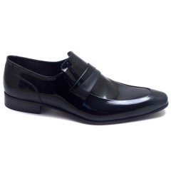684-DR Bağcıksız Jurdan Erkek Deri Ayakkabı - Siyah