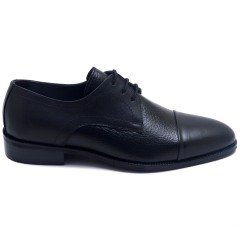 721-DR Bağcıklı Jurdan Erkek Deri Ayakkabı - Siyah