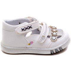 SB-110 Yeni Doğan Kız Çocuk Sandalet - Beyaz